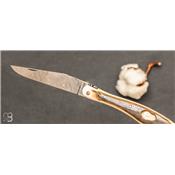 Couteau de poche Laguiole Aile de cygne par Philippe Voissière - Mammouth et Damas