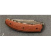 Couteau de poche bois de fer et damas par Guy Pogetti