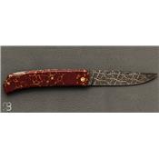 Couteau de collection "Classico" pierre reconstituée et damas mosaïque de Philippe Ricard