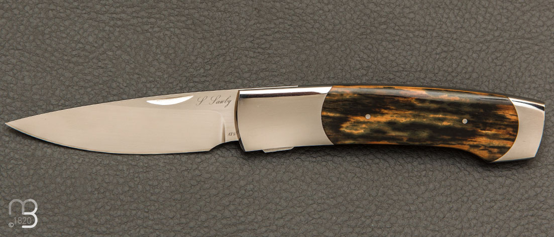 Couteau pliant Self-lock semi-interframe avec inserts en mammouth par Scott Sawby