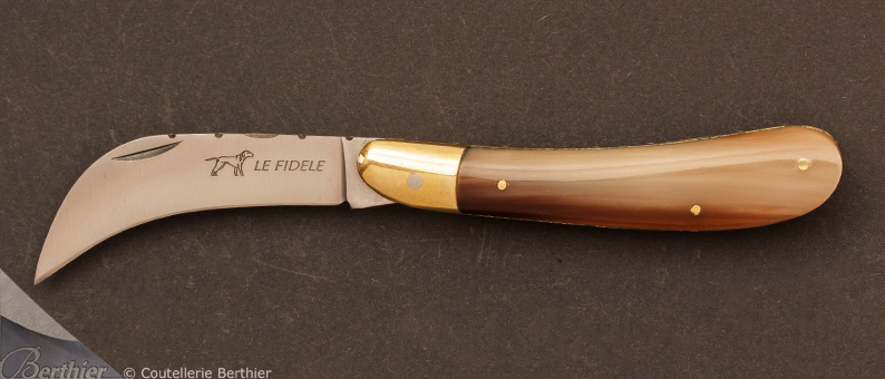 Couteau de poche Serpette Corne blonde par Le Fidèle