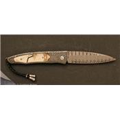 Couteau Gentac B-30 Paramount Damas et Ivoire de mammouth par William Henry