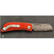 Couteau de poche Mcusta MC-211D First Production - Damas Micarta jute noir et orange