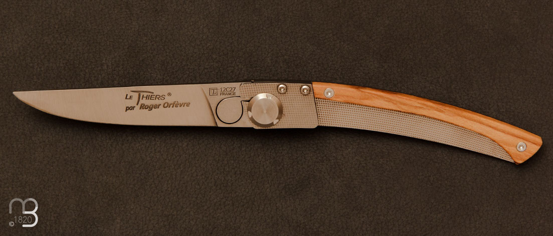 Olive wood Thiers K-LOCK knife by Roger Ofèvre