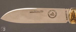    Couteau  "  L'Aurhalpin 2 pièces "  par la coutellerie Dubesset - Croûte de bélier et 14C28