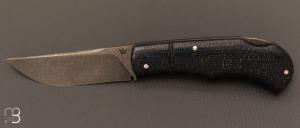  Couteau  "  Read " lock-back custom par Nicolas Weber - Micarta jute Night et lame en N690Co