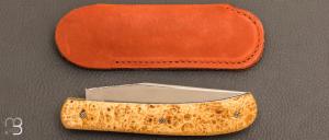    Couteau  "  Yatagan " custom de poche par Eric Albert - Érable Négundo et lame D2 
