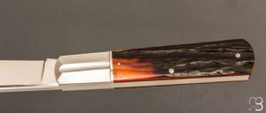    Couteau " Grand Barlow " de Ken Steigerwalt - Amber Stag et RWL34