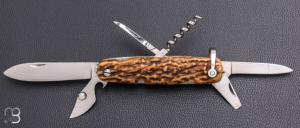   Couteau  de poche Canif 6 pi�ce par J. Mongin - Bois de cerf