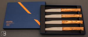 Coffret de 4 couteaux de table Facette Opinel en olivier