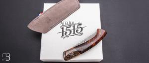   Couteau " 1515 collection Globetrotter " par Manu Laplace - Ronce de noyer et lame damas