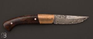    Couteau " 1515 " de poche par Manu Laplace - Bois de fer/Mokume et Damasteel