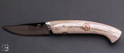  Couteau " 1515 " collection " Paris/Tokyo " par Manu Laplace - Os de renne gris