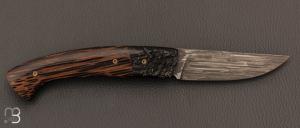  Couteau 1515 collection "Africa" par Manu Laplace - Corne de gnou/Palmier noir et lame 14C28N