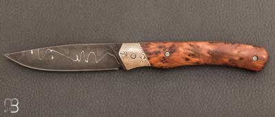  Couteau  "  1820  "  par MARGRITA David - MisterBull - Lame sandwich - thuya - Mokume