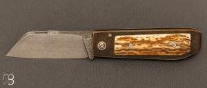 Couteau " 2 clous " custom par Louis Blanchet Kapnist - Croûte de mammouth