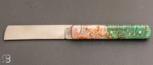   Couteau de poche 20/20® PIÈCE UNIQUE par Le Fidèle - Loupe de Bouleau stabilisée