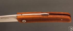 Couteau " Bohème " pliant pompe arrière par Berthier - Micarta et 14c28n