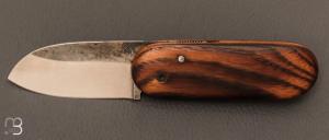 Couteau " Bouledogue" piémontais de Julien Maria - Acacia brûlé et lame en XC75