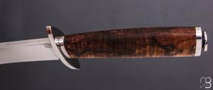     Couteau "Bowie" de Nicolas Mestrallet - Atelier du couteau Vaunaveys - Hêtre echauffé et 80CrV2