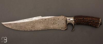  Couteau " Bowie Sub hilt  " de Samuel Lurquin - Damas et cerf sambar