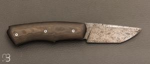   Couteau " Brimbelle " custom par Louis Contat - Fibre de carbone et damas de Nicolas Mestrallet