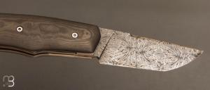   Couteau " Brimbelle " custom par Louis Contat - Fibre de carbone et damas de Nicolas Mestrallet