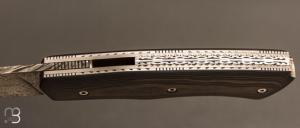   Couteau " Brimbelle " custom par Louis Contat - Fibre de carbone et damas de Nicolas Mestrallet