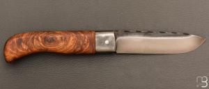  Couteau " Le Bugiste " Frêne par Frédéric Maschio - Lame guillochée