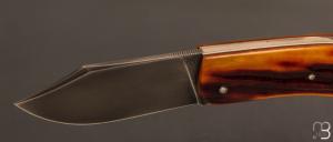    Couteau " Bull " custom 90McV8 et os amber stag par David Breniere
