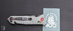 Couteau pliant C.A.C. " MN400 Pilote " Marine Nationale - PA6 FV gris