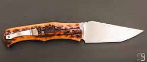   Couteau " C-KLONE " custom par Rémi Lavialle - Os cerfé et RWL34