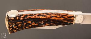 Couteau "Chasse bi-lame Prototype " pliant fait main par Bastien Toubhans - Atelier Beau Merle