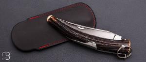    Couteau de chasse Cornillon 14CM Bois de cerf par J. Mongin