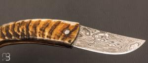 Couteau  " Curni lame damas " par Alexandre Musso