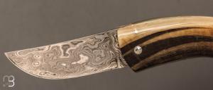 Couteau  "  Curni lame damas " par Alexandre Musso