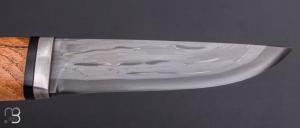   Couteau Droit par Jean Paul Sire - Loupe de chêne et lame damas