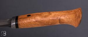   Couteau Droit par Jean Paul Sire - Loupe de chêne et lame damas