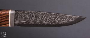     Couteau Droit par Jean Paul Sire - Noyer et Damas multi-barreaux