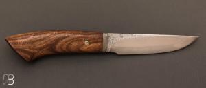 Couteau droit fait main de Jean Paul Sire - Noyer et lame forgée acier C130