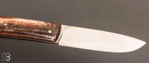   Couteau " Drop " slipjoint  custom par Raphaël Durand - Os de girafe et RWL34