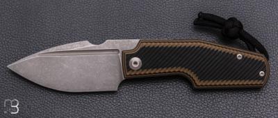  Couteau " Elementak " de GTKnives - Thomas Gony - G10 Black / Tan / Khaki et RWL34 stonewash