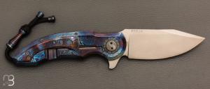   Couteau " FEROX " pliant de Gudy van Poppel - Timascus et N690