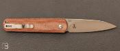 Couteau " Feist XL Natural Micarta " de Kizer design JUSTIN LUNDQUIST - CPM4V et Micarta