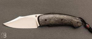 Couteau  " Front-flipper custom " par Fabrice Delbart - Fatcarbon® et lame en RWL34