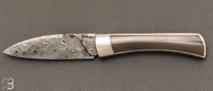    Couteau  "  Gentleman automatique " custom de Florent Dall'ava - L'atelier Dall'ava - Damas / Zirconium