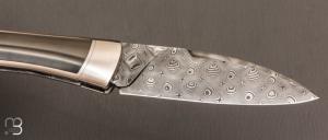    Couteau  "  Gentleman automatique " custom de Florent Dall'ava - L'atelier Dall'ava - Damas / Zirconium