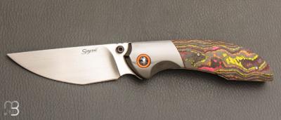   Couteau  "  Ghost " custom de Stéphane Sagric - Fatcarbon / Zirconium et RWL34