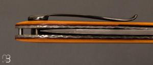   Couteau  "  Gyr " front flipper custom - Micarta Westinghouse et lame en U10A par Tim Bernard