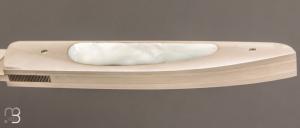  Couteau  "  Interframe à verrou invisible " avec inserts en nacre blanche par Jean-Pierre Martin